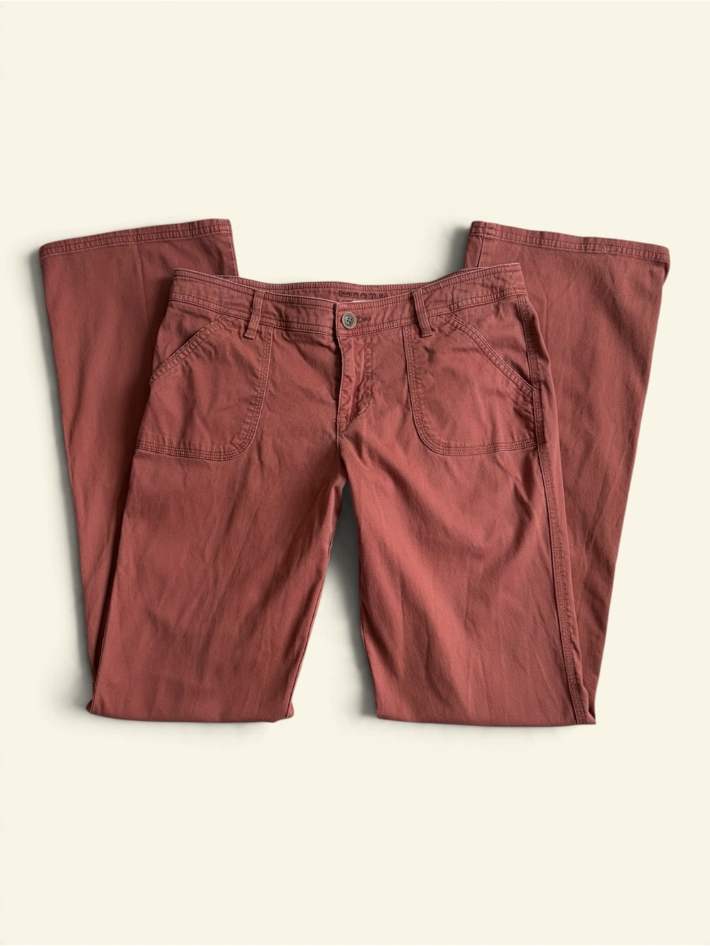 Sonoma Utility Pants 6 Rust Red Porkchop Pocket Mid Rise Y2K Gorpcore Outdoors